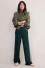 Penny Ponte Trouser - Forest Green/Ivory