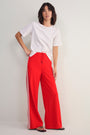 Penny Ponte Trouser - Red/Ivory