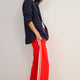 Penny Ponte Trouser - Red/Ivory