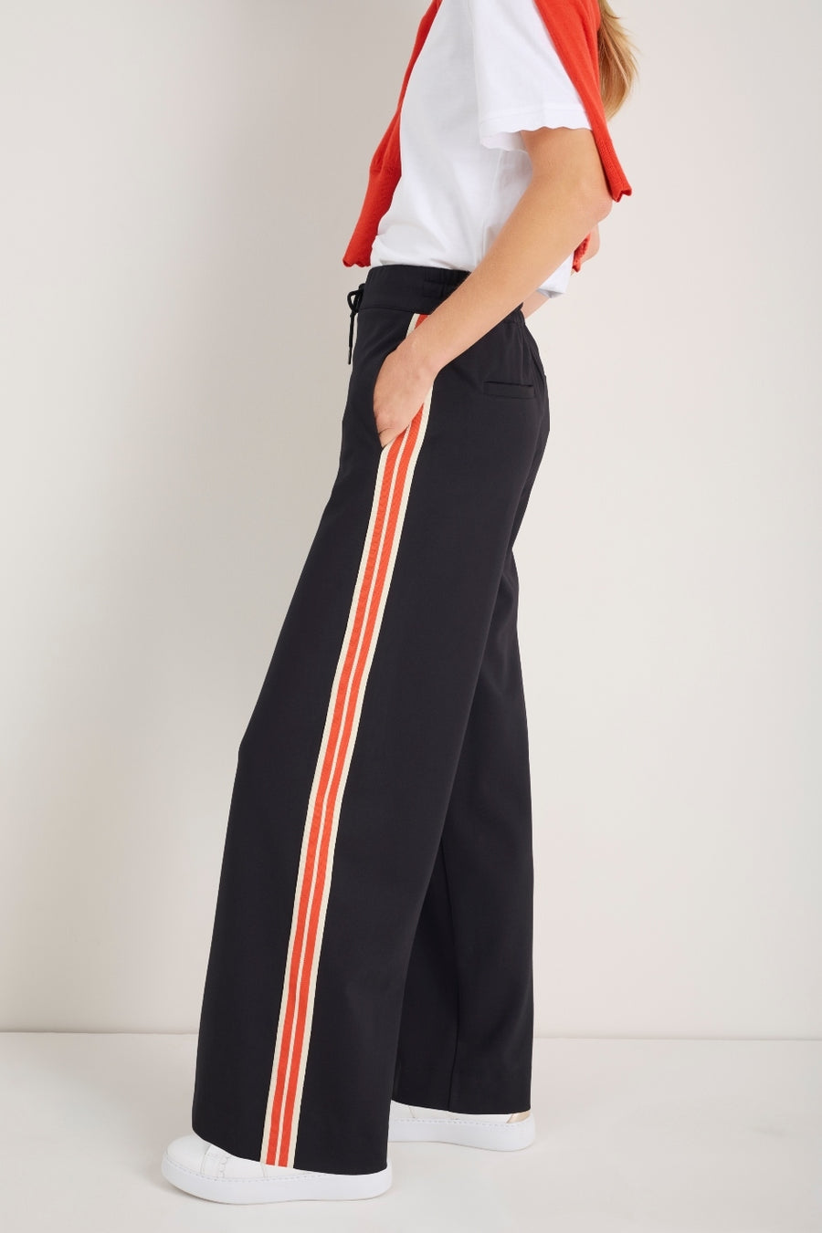 Penny Ponte Trouser - Black/Red