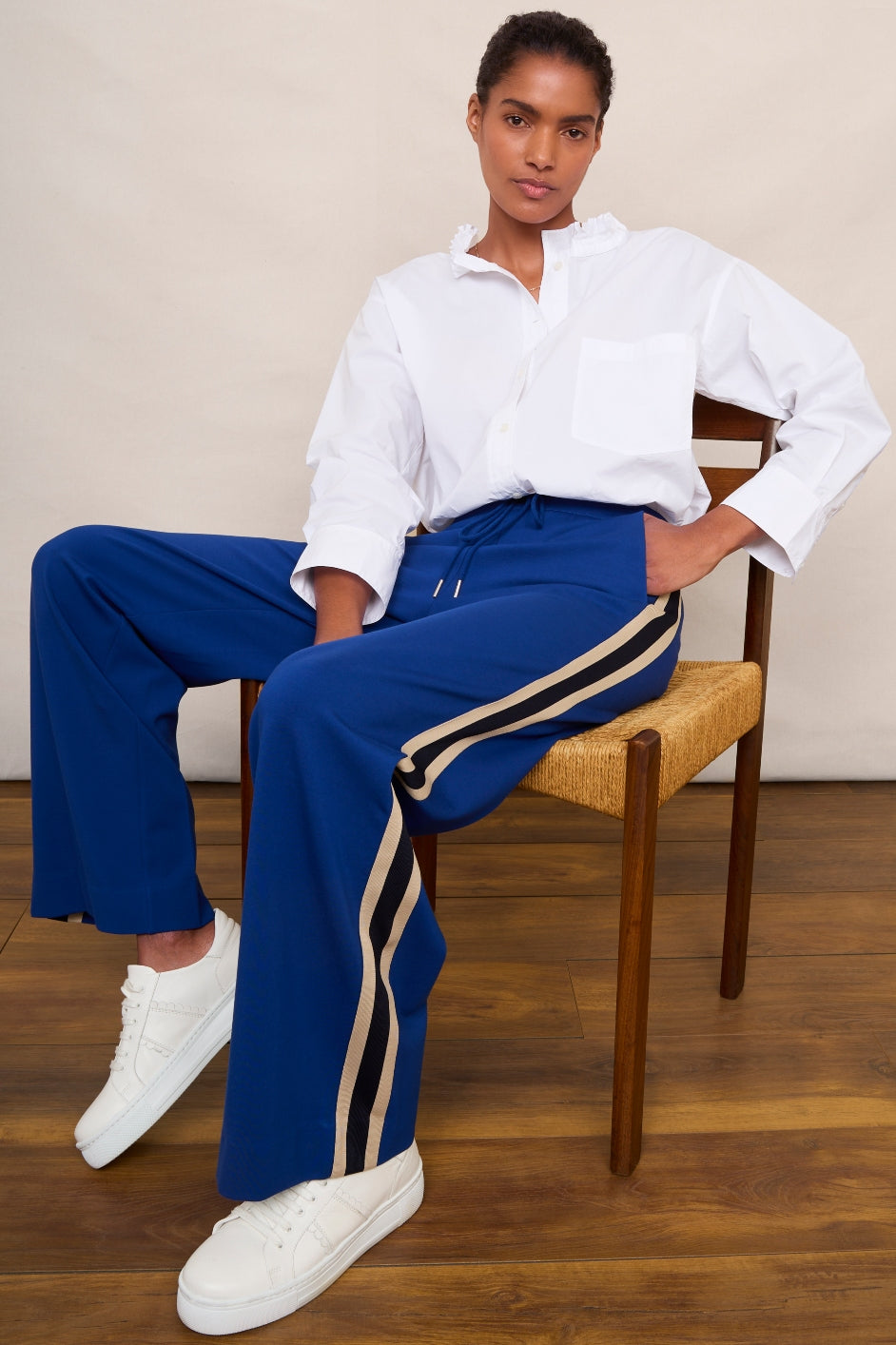 Penny Ponte Wide Leg Trouser - Royal Blue