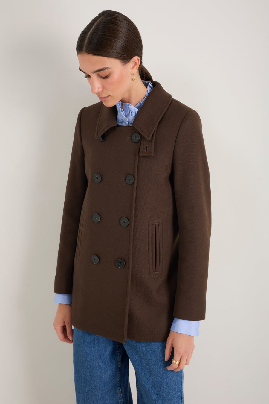 Philippa Pea Coat - Cocoa