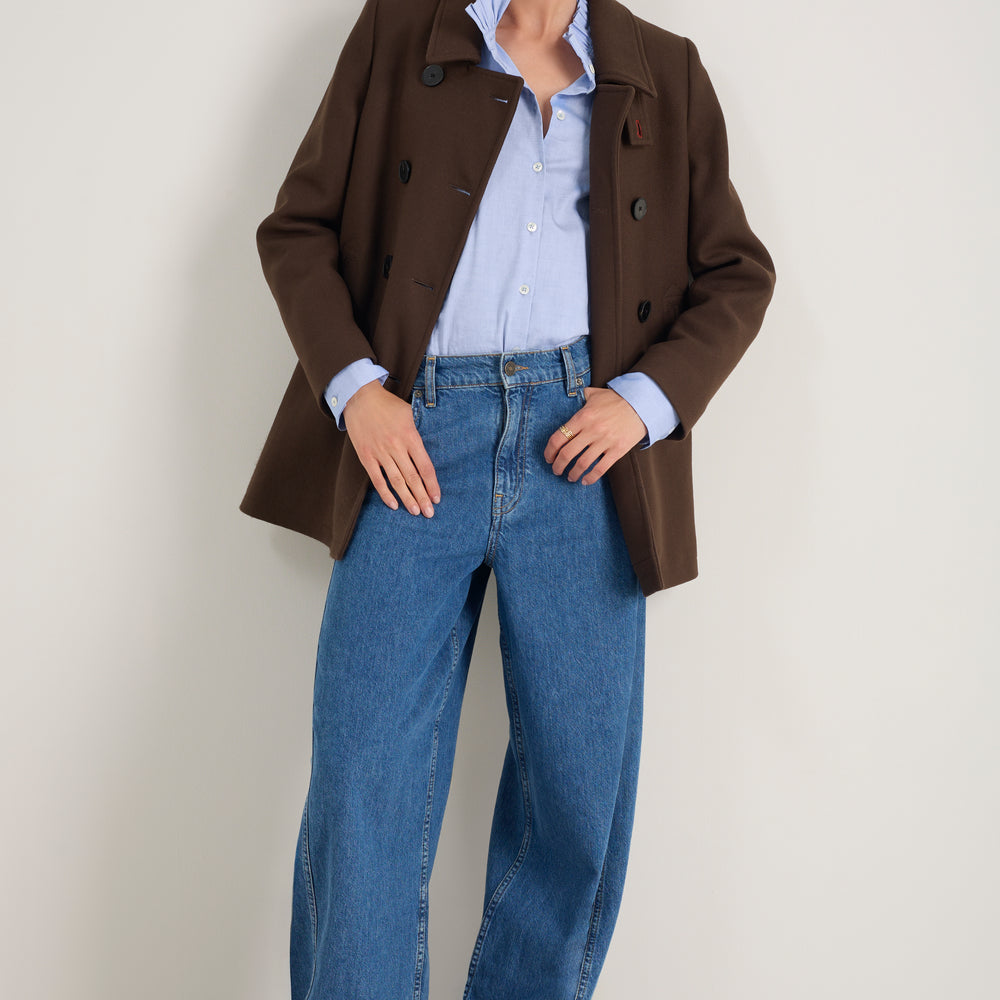 Philippa Pea Coat - Cocoa