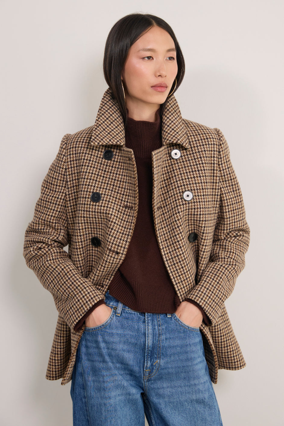 Philippa Pea Coat - Dark Olive – WYSE London
