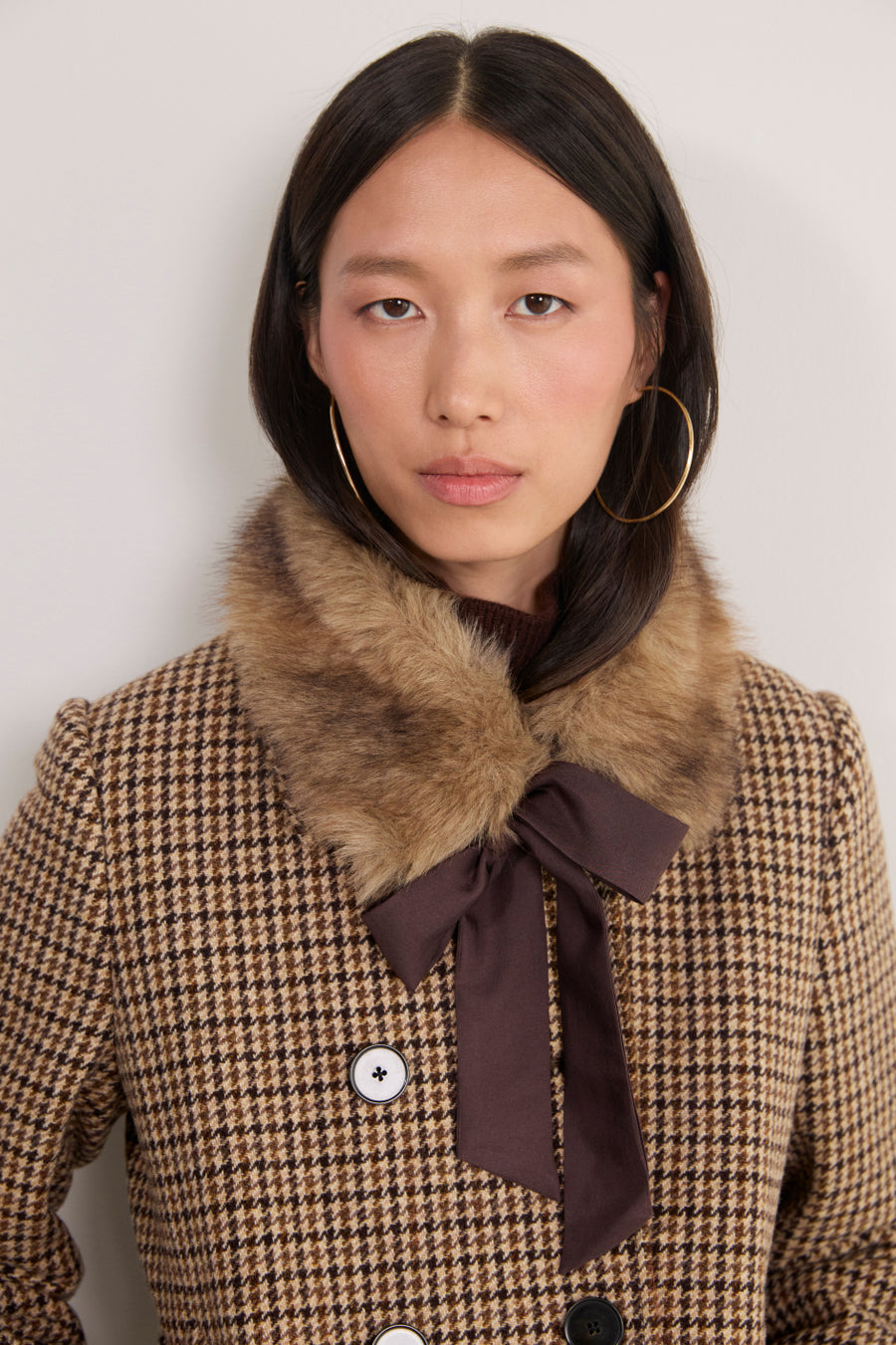 Leah Faux Fur Collar - Oatmeal