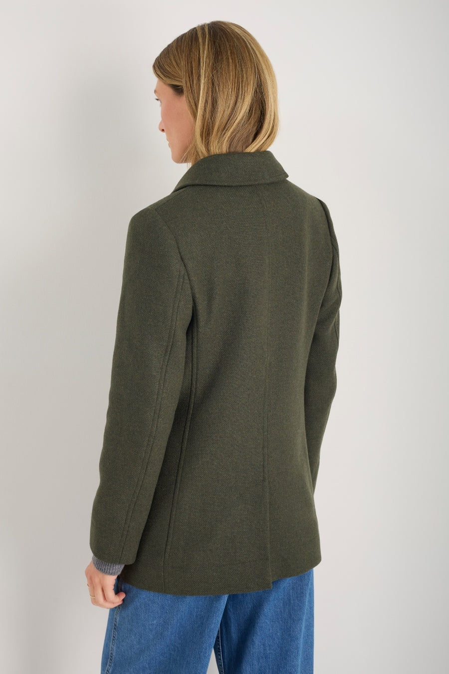 Philippa Pea Coat - Dark Olive