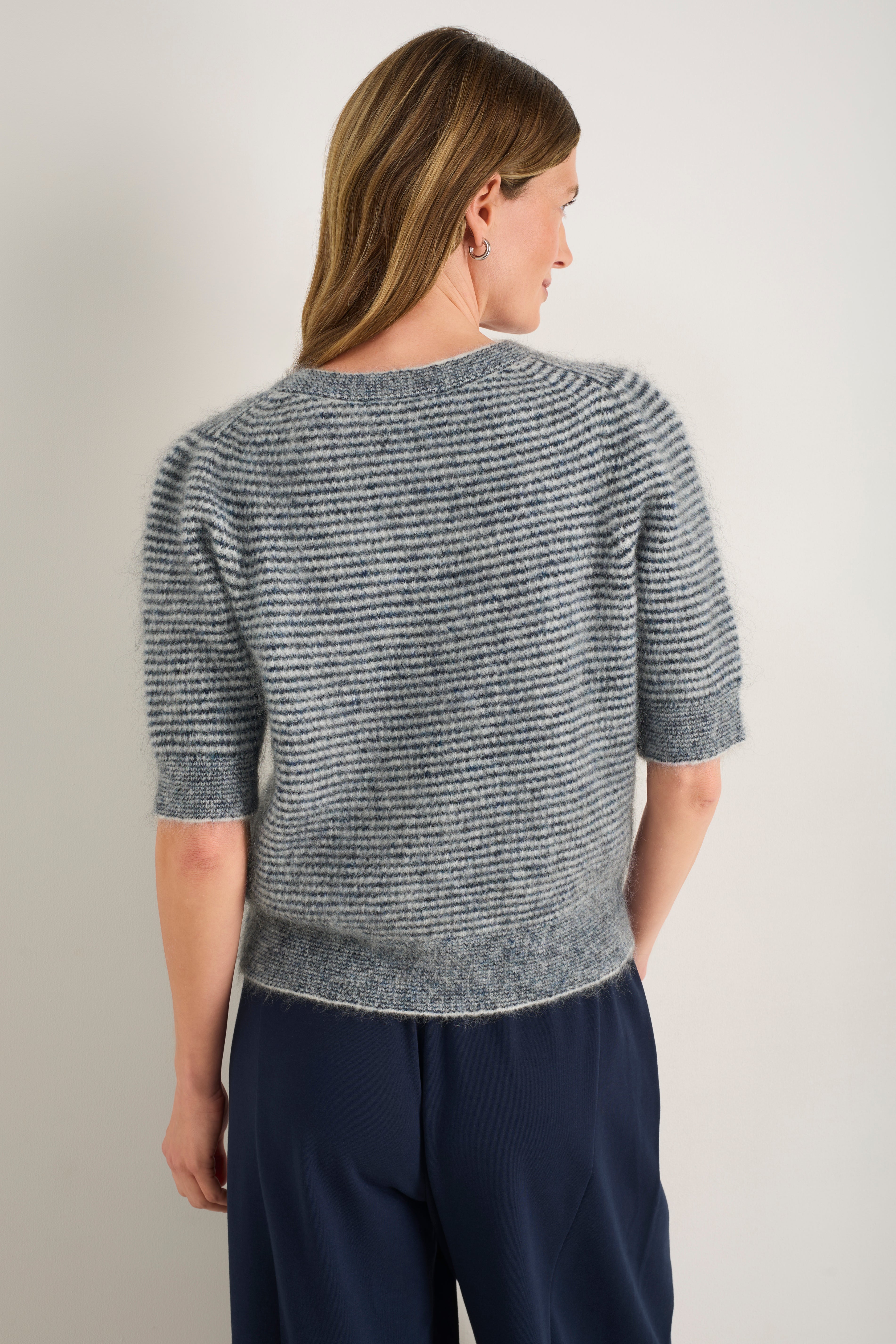 Phoebe Cardigan - Blue/Ivory Stripe