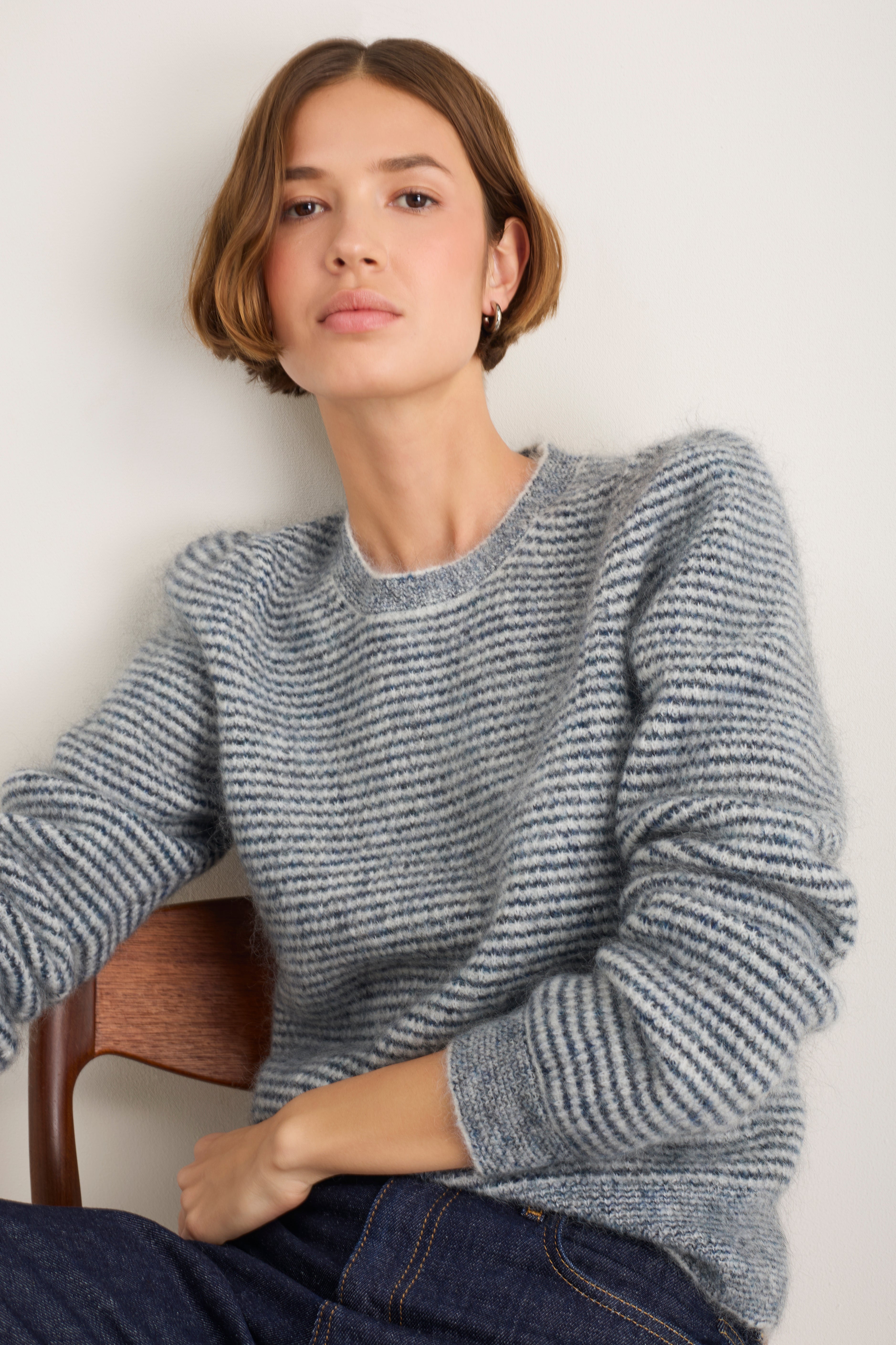 Phoebe Jumper - Midnight/Ivory Stripe