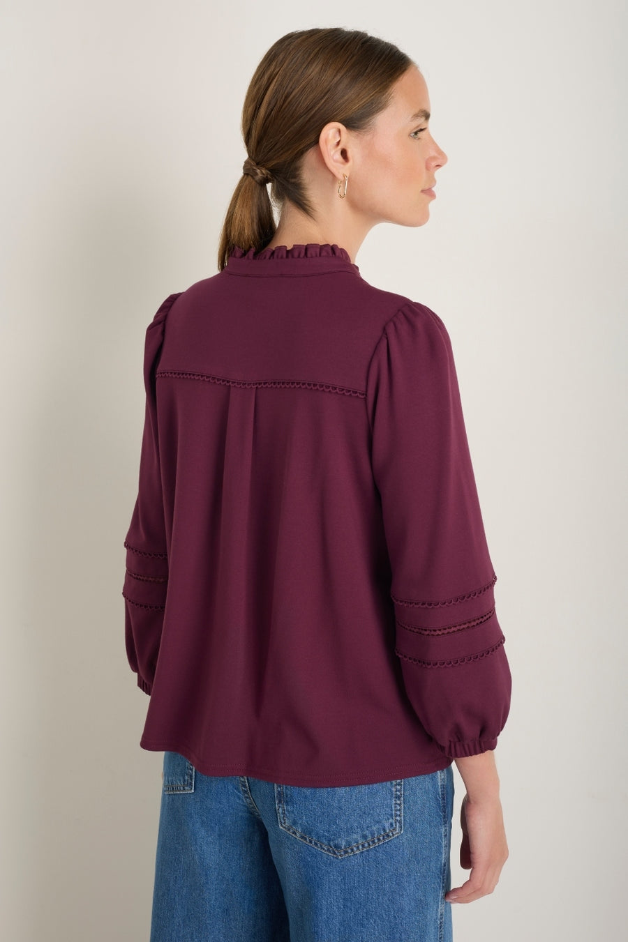 Phoebe Ponte Top - Deep Fig