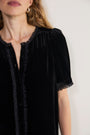 Phoebe Silk Velvet Blouse - Black