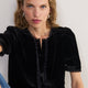 Phoebe Silk Velvet Blouse - Black