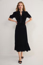Phoebe Silk Velvet Dress - Black