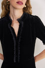 Phoebe Silk Velvet Dress - Black