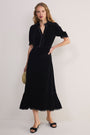 Phoebe Silk Velvet Dress - Black