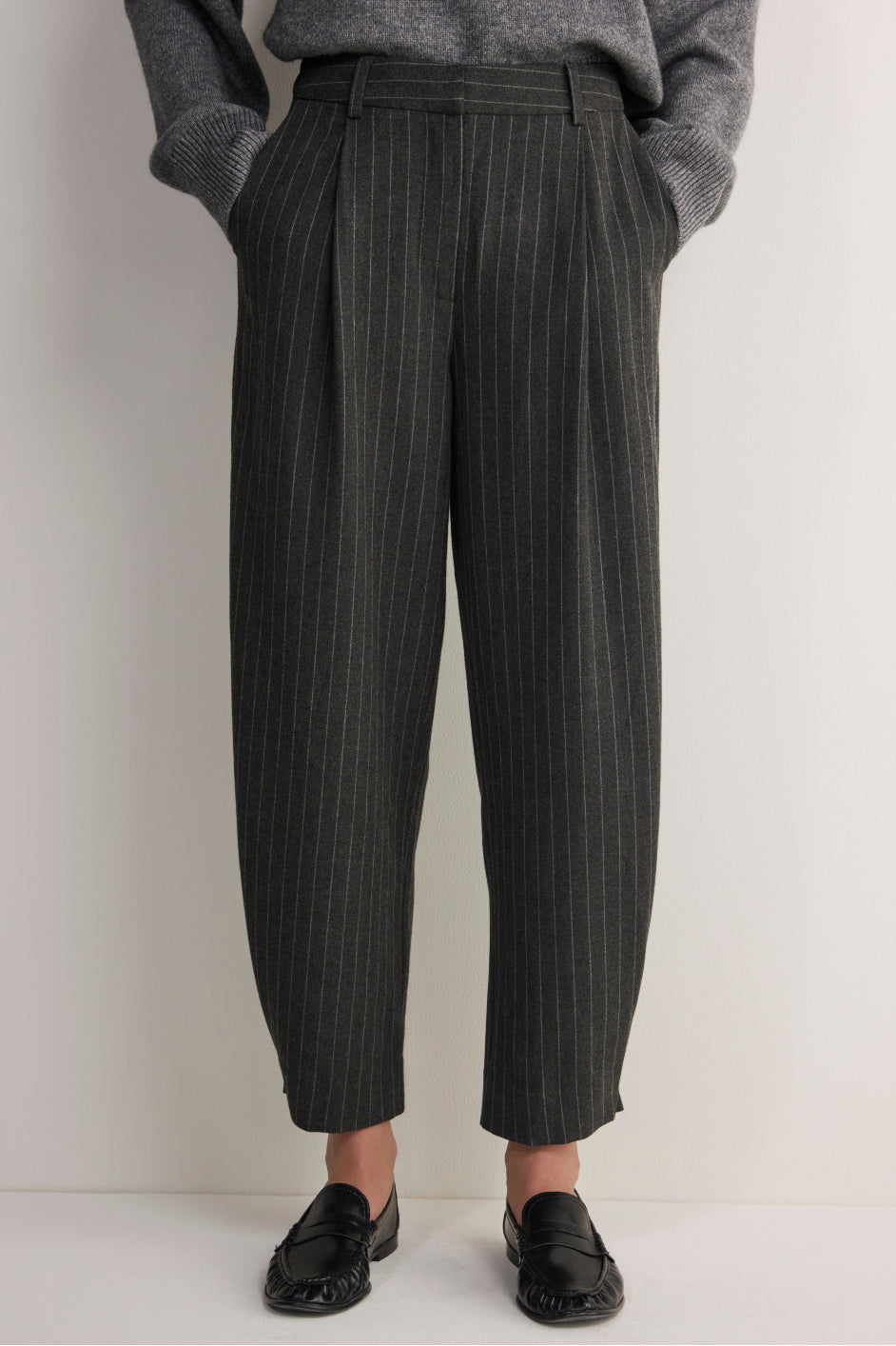 Pina Trouser - Charcoal Pinstripe