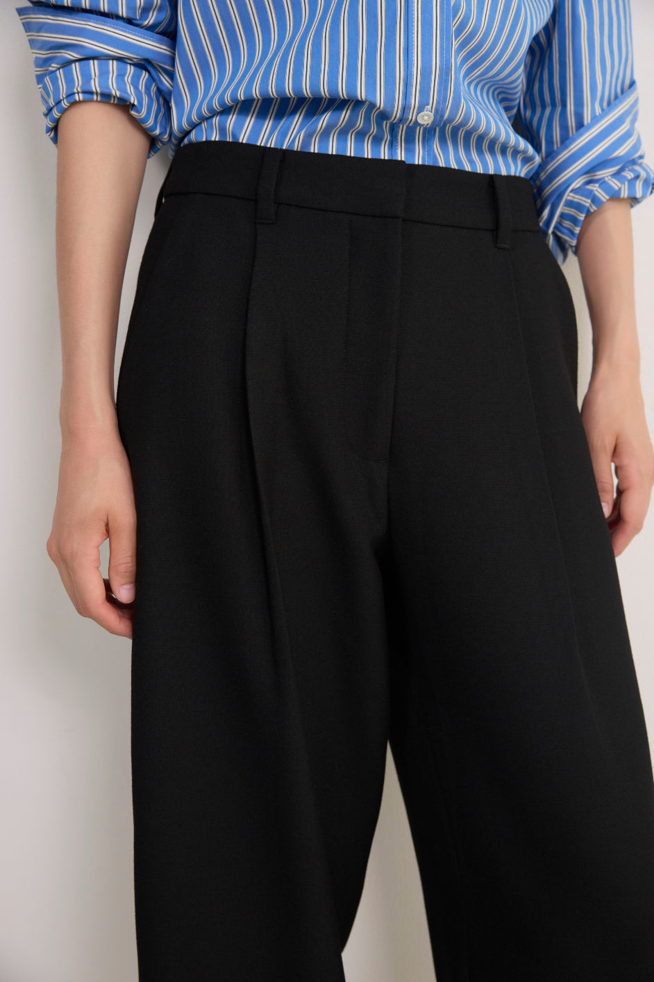 Pina Wool Blend Trouser - Black