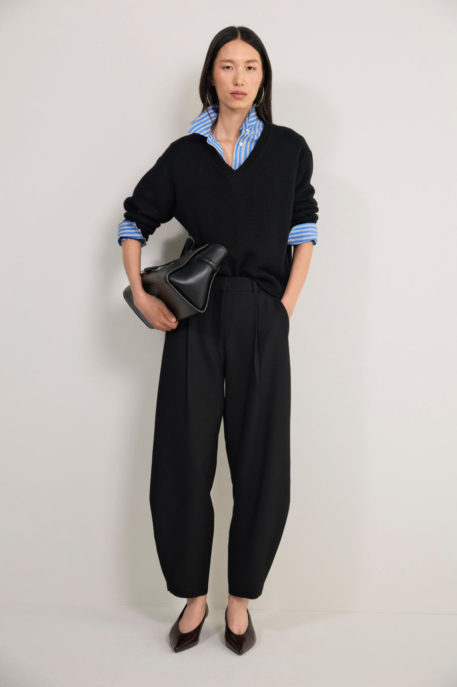 Pina Wool Blend Trouser - Black