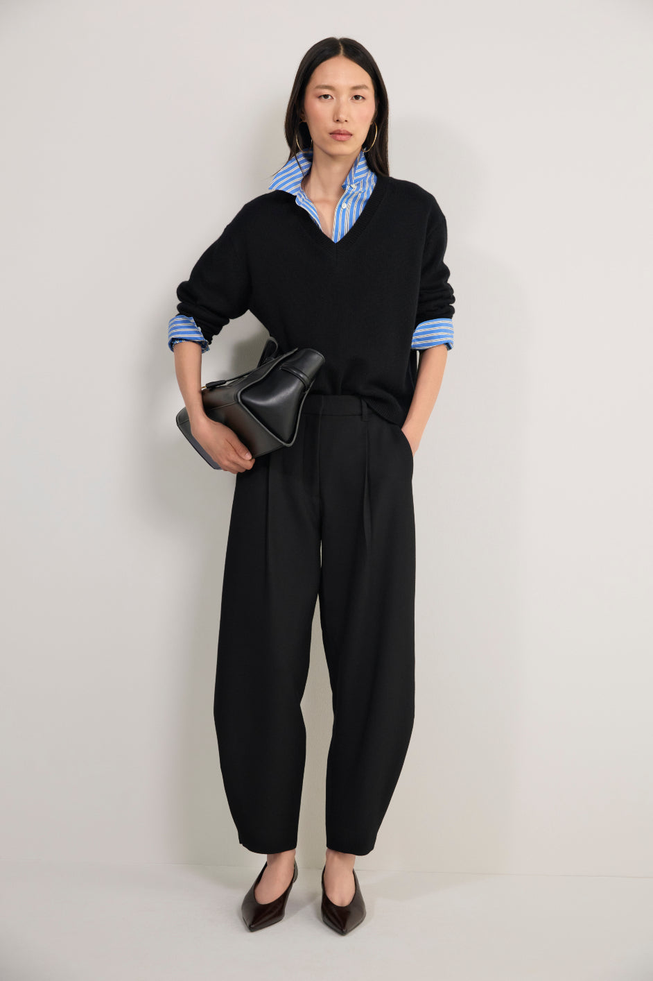 Pina Wool Blend Trouser - Black