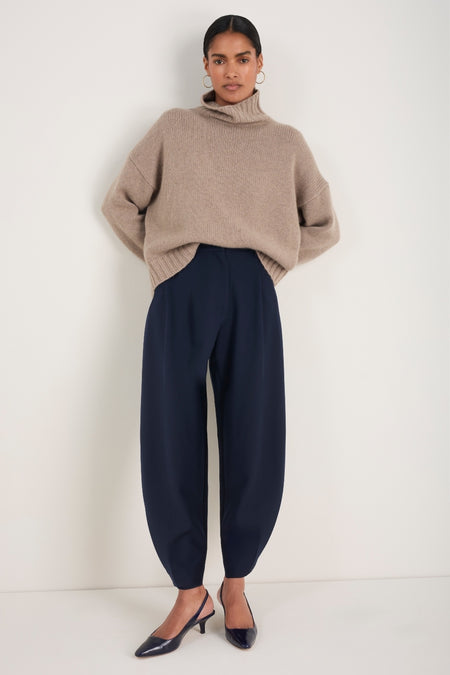 Pina Wool Blend Trouser - Midnight