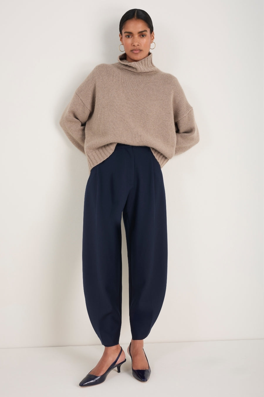 Pina Wool Blend Trouser - Midnight