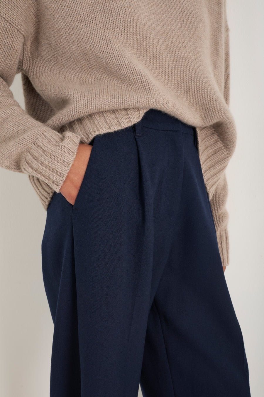 Pina Wool Blend Trouser - Midnight