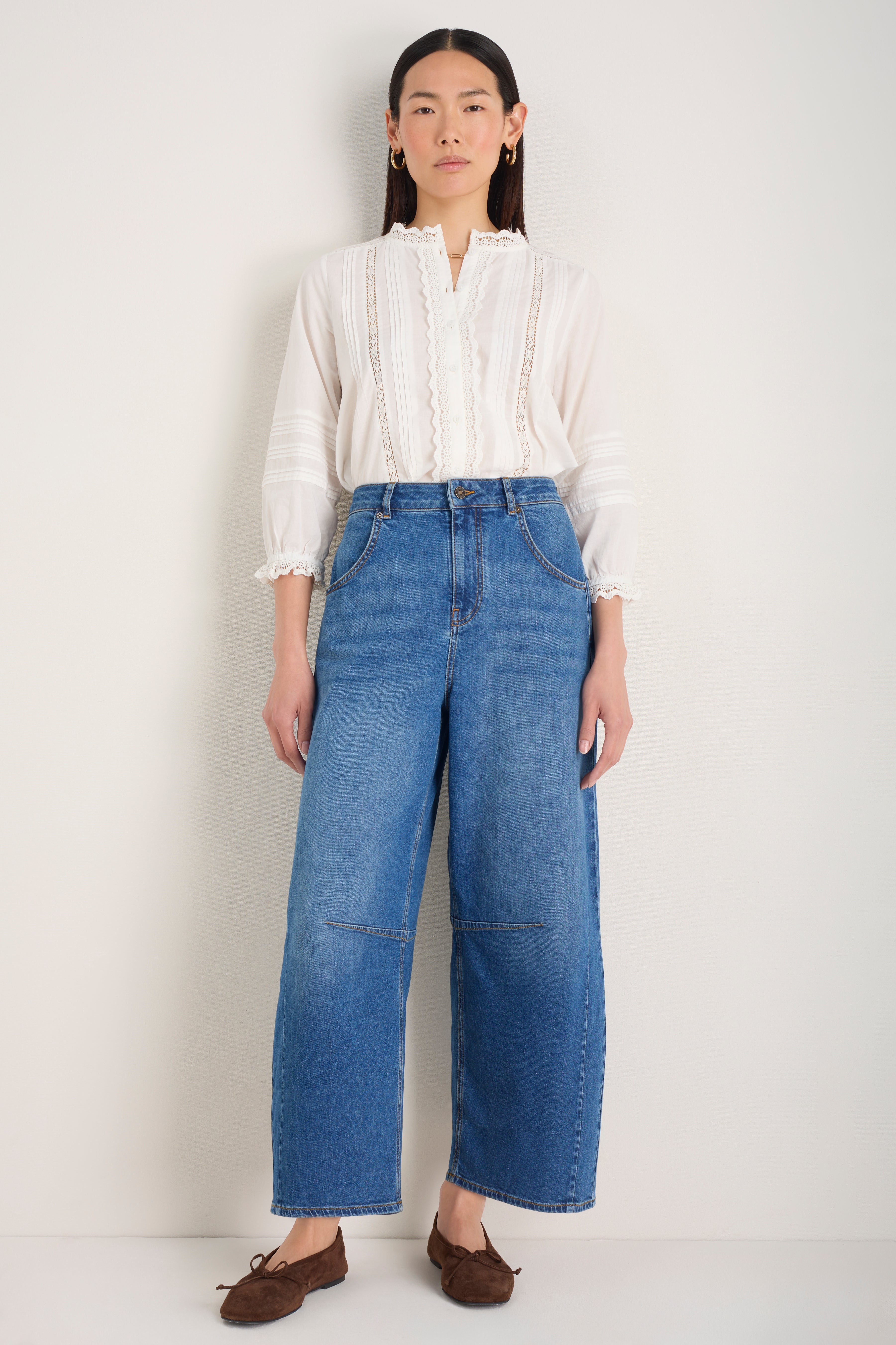 Piper Comfort Barrel Jean - Mid Wash