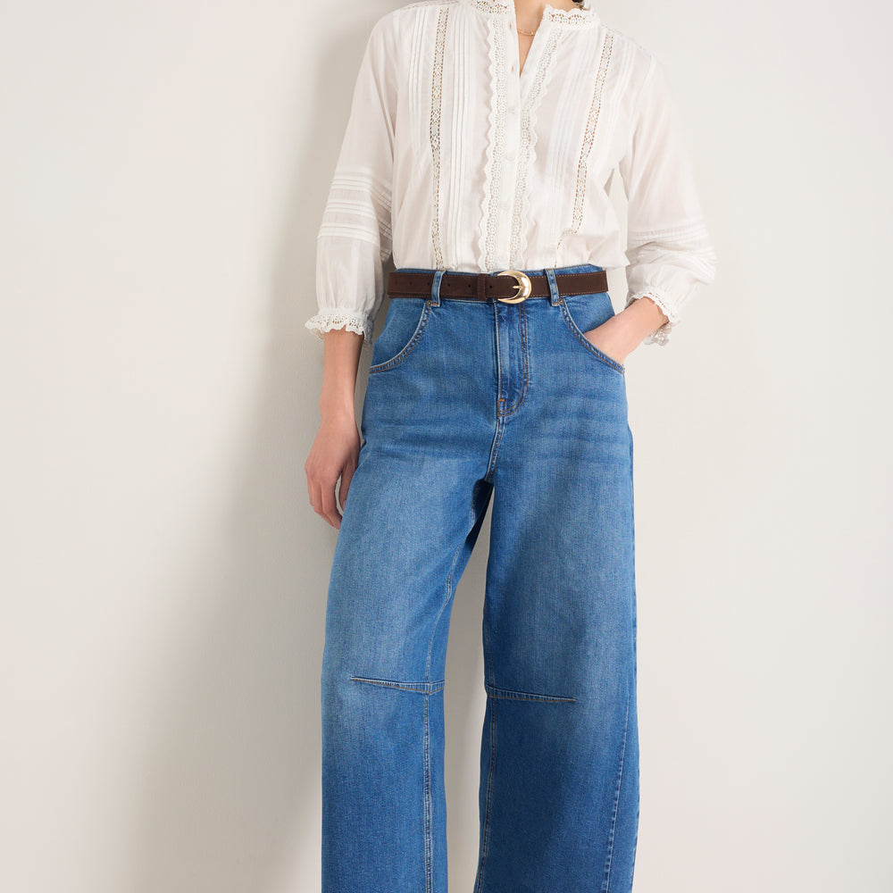 Piper Comfort Barrel Jean - Mid Wash