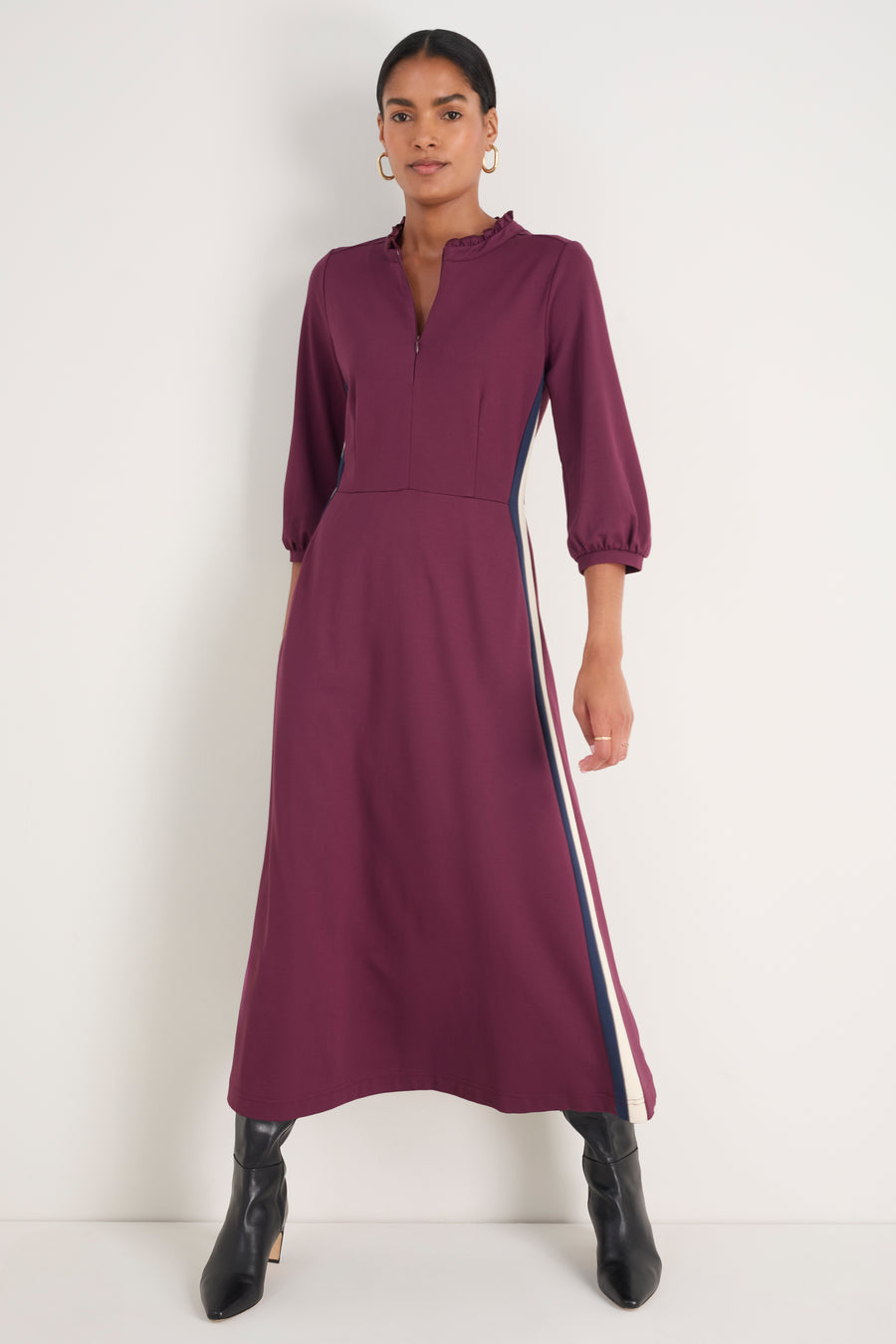 Pippa Ponte Dress - Deep Fig