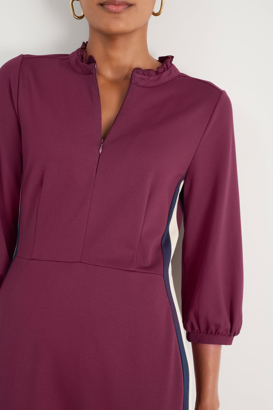 Pippa Ponte Dress - Deep Fig