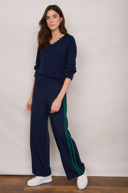 Polly Side Stripe Trouser - Midnight