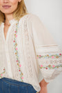Quinn Embroidered Top - Ivory Multi Embroidered
