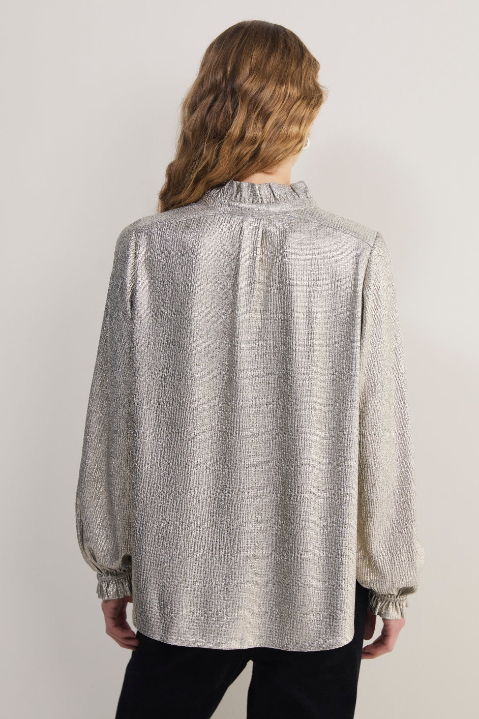 Raya Metallic Blouse - Champagne