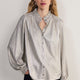 Raya Metallic Blouse - Champagne
