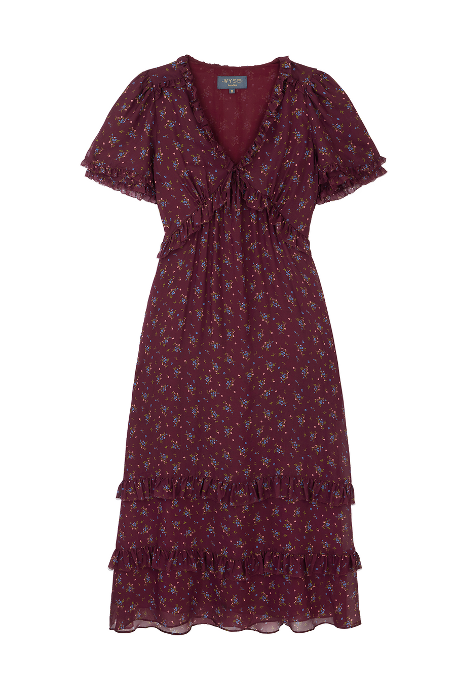 Lyra Silk Dress - Deep Fig Floral