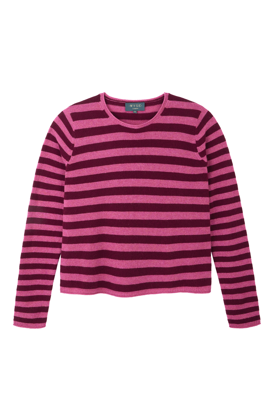 Chrissie Cashmere Jumper - Raspberry/Deep Fig Stripe