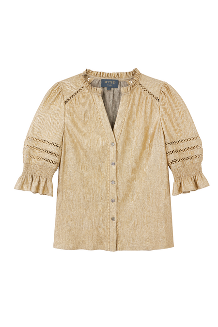 Parker Metallic Blouse - Gold