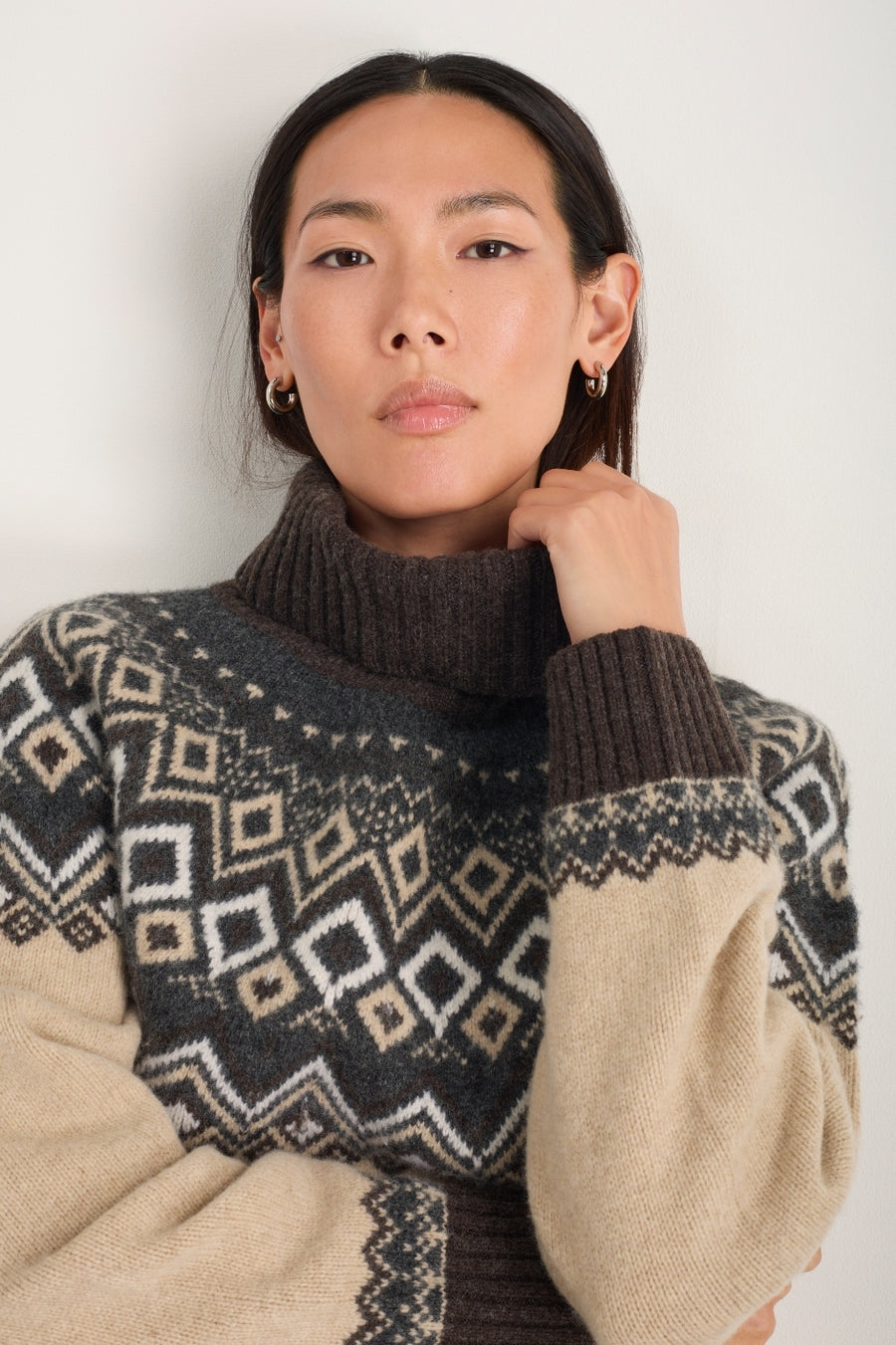 Remi Fairisle Jumper - Oat/Cocoa