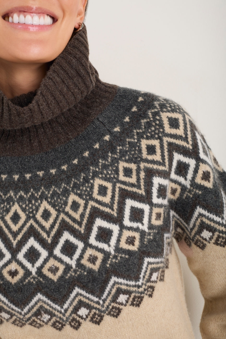 Remi Fairisle Jumper - Oat/Cocoa