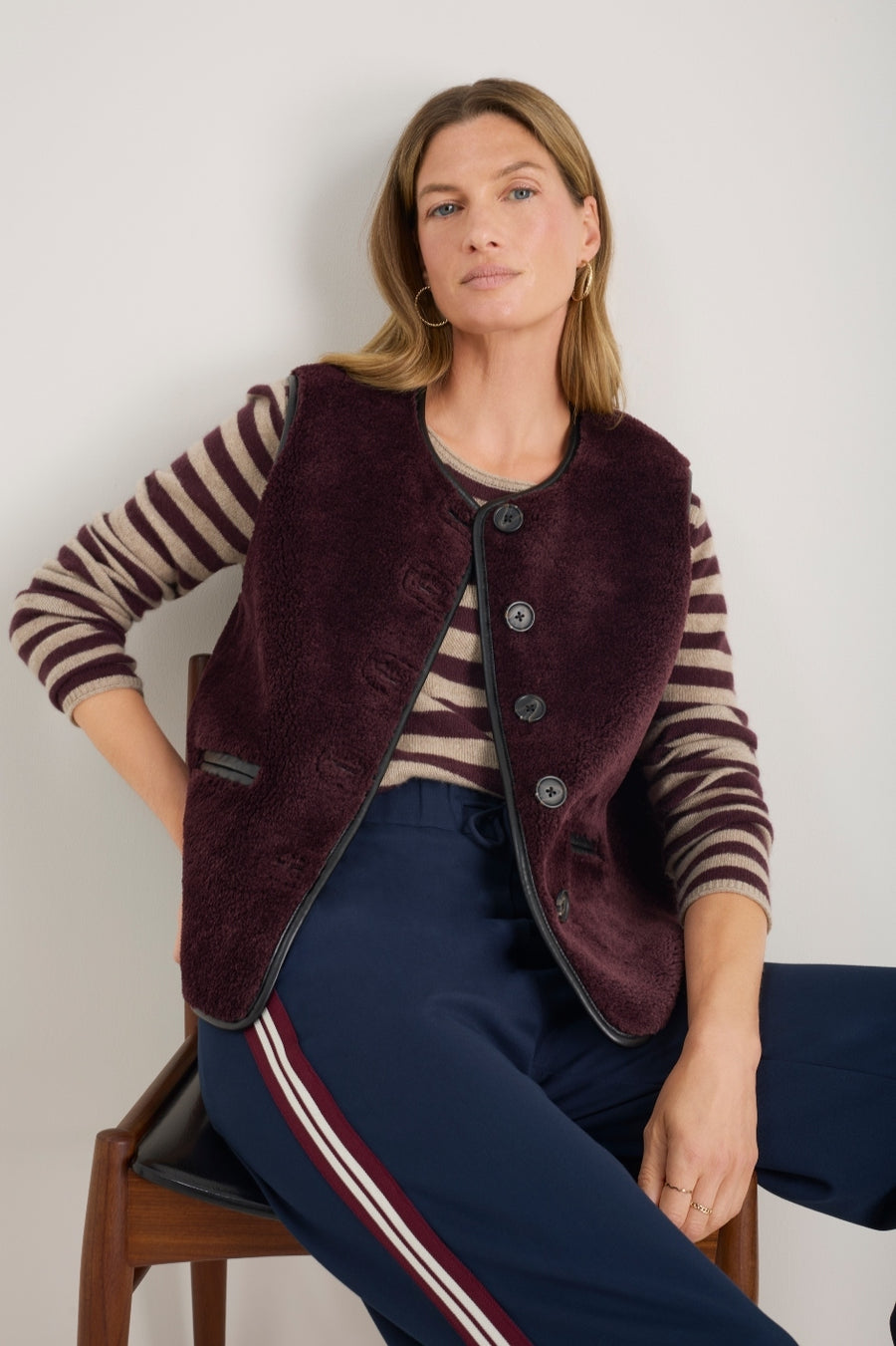 Ginny Borg Gilet - Deep Fig