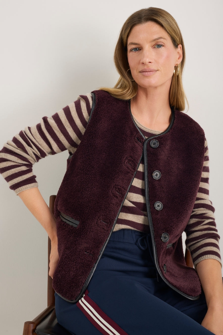 Ginny Borg Gilet - Deep Fig