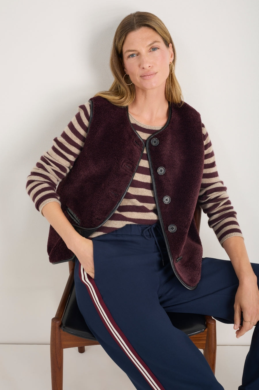 Ginny Borg Gilet - Deep Fig