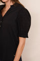 Renee Woven Sleeve Top - Black