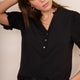 Renee Woven Sleeve Top - Black