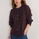 Riley Blouse - Midnight/Cocoa Check