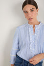 Riley Blouse - Blue/Ivory Stripe