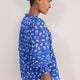 Riley Silk Blend Blouse - Cobalt Spaced Poppy