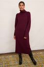 Romy Knitted Jumper Dress - Plum