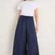 Romy Pull On Linen Culotte - Midnight