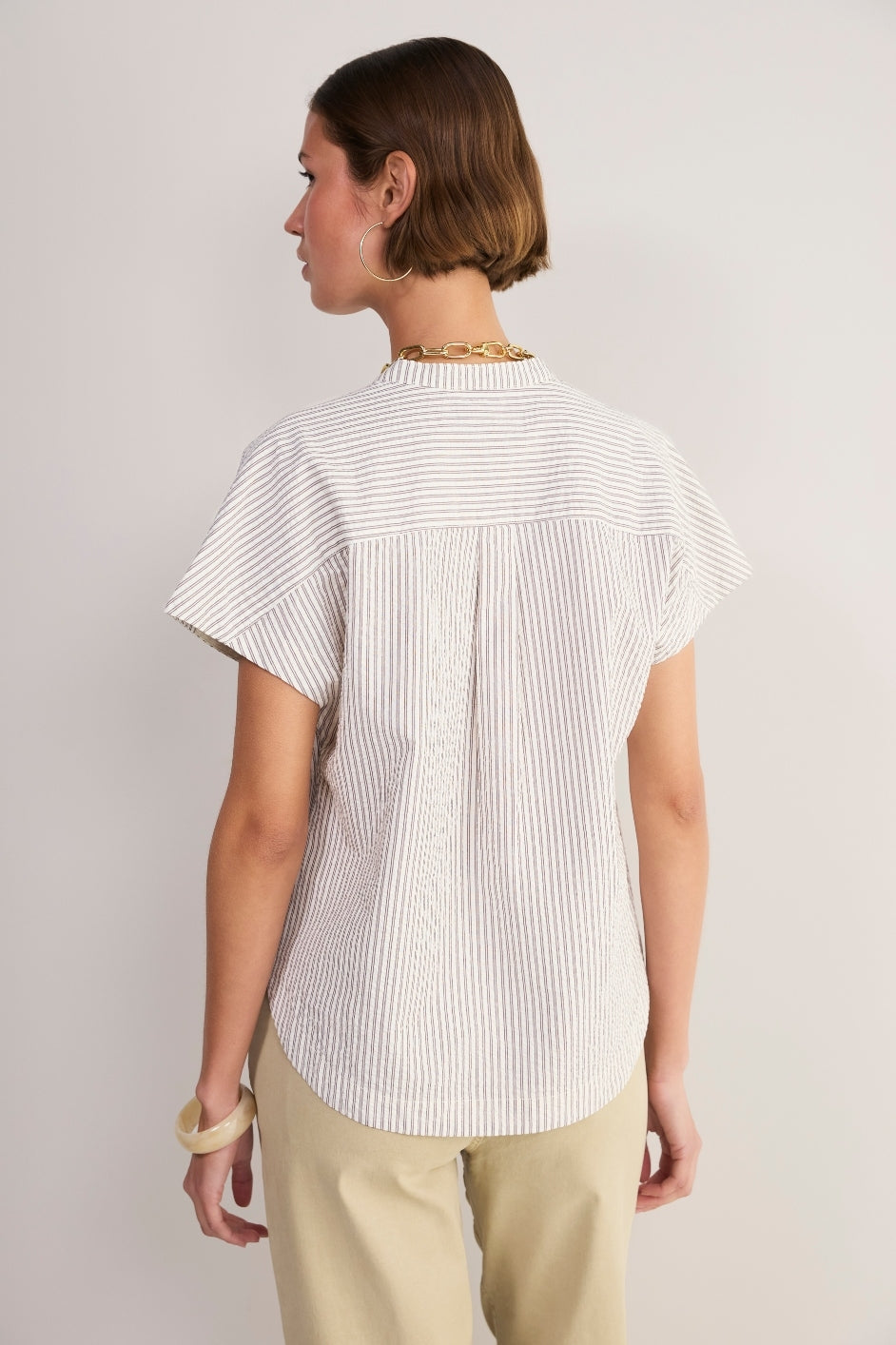 Romy Top - Cocoa/Ecru Stripe