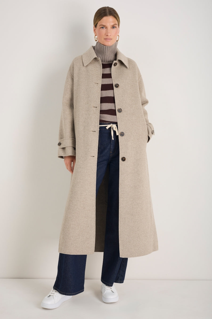 Romy Double Face Wool/Cashmere Coat Oatmeal Marl – WYSE London